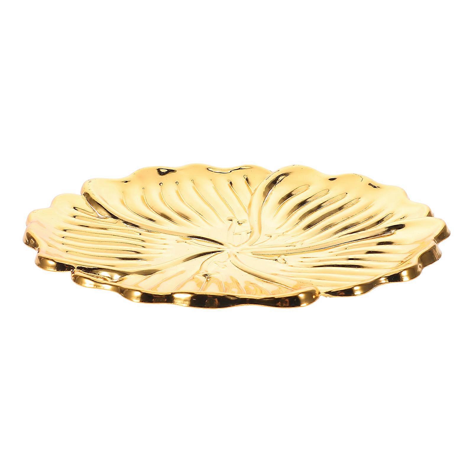Golden Iron Fruit Cake Tray for Fruit Storage Creative Cup Tray