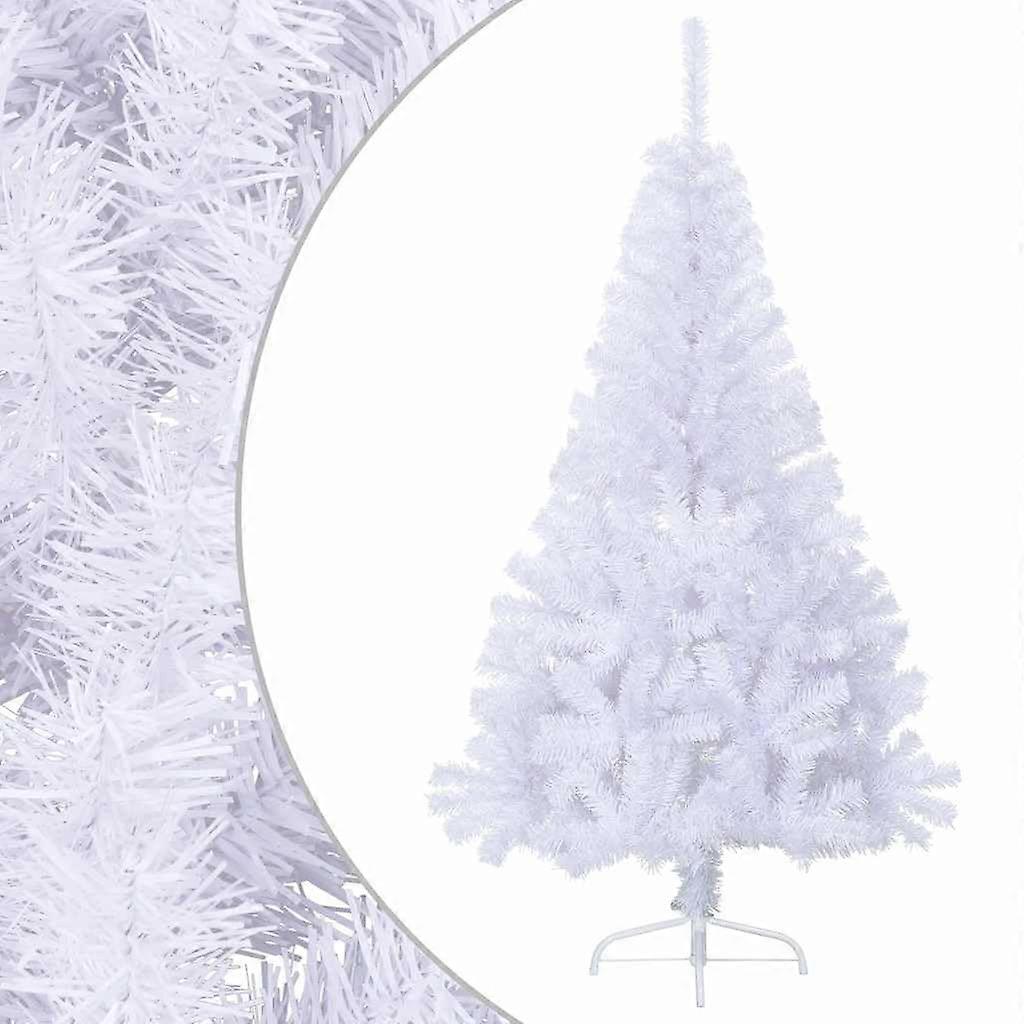 Half Christmas Tree 59 Inch White Artificial SpaceSaving Indoor Outdoor Decor with Stand