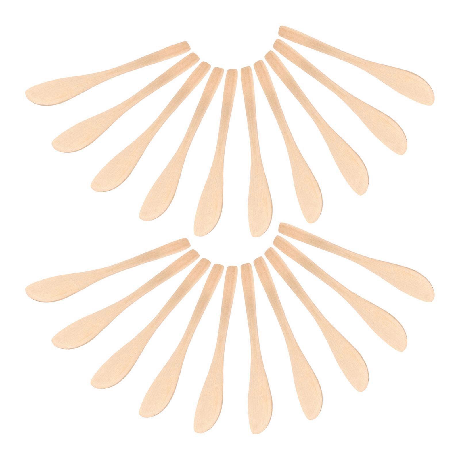 Wood Cheese Spreader for Cooking Dumpling Spoon 30Pcs Set