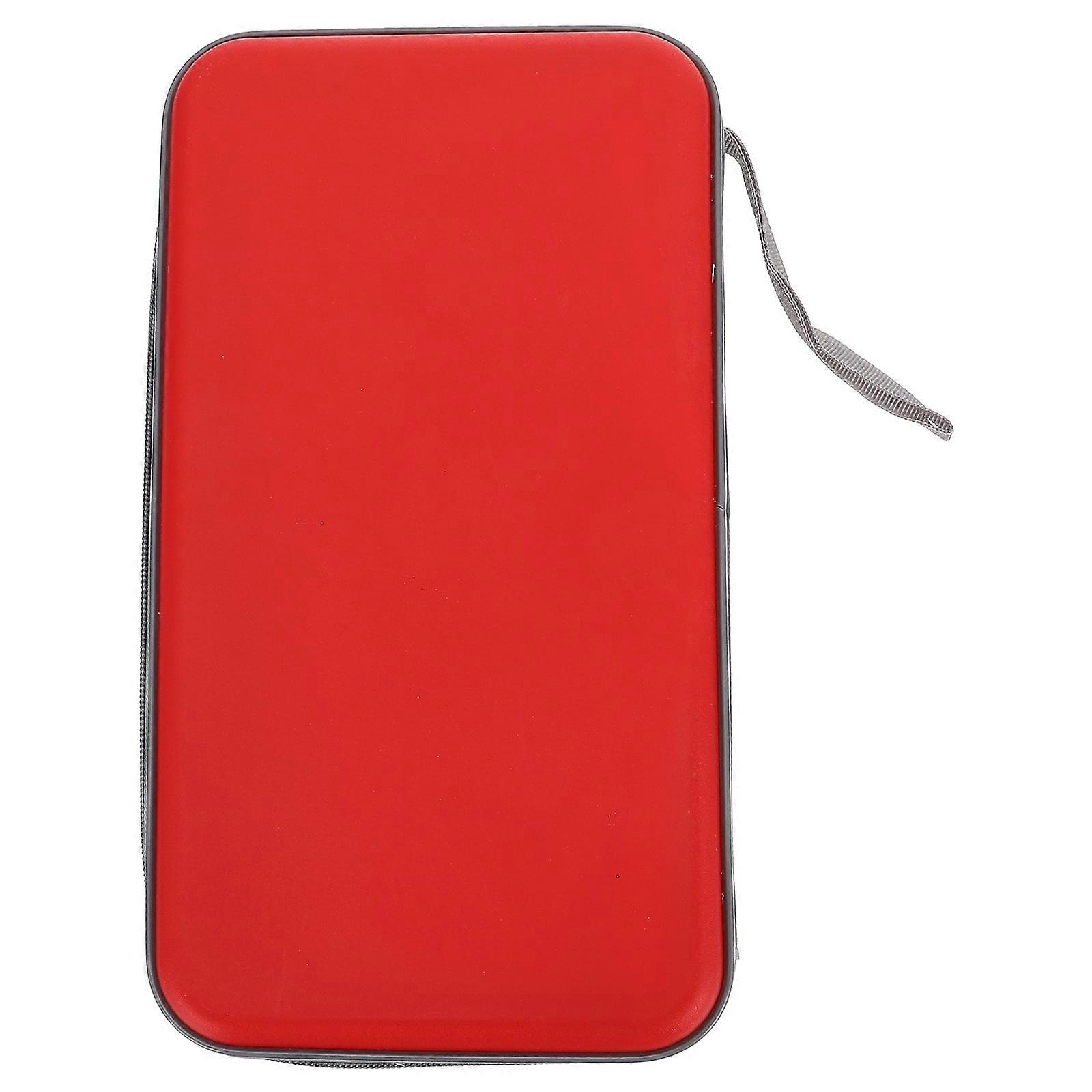 CD Storage Bag Stand High Capacity Dvd Red Polyester Plastic