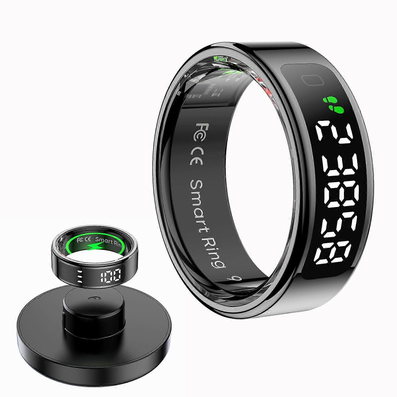 Smart Ring with Touch Control Heart Rate Monitor Sleep and Fitness Tracker for Android iOS Black 8