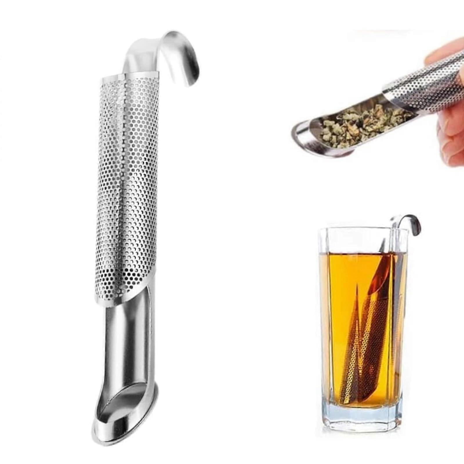 Stainless Steel Extra Fine Mesh Tea Infuser Strainer with Long Handle and Hanging Hook for Loose Leaf