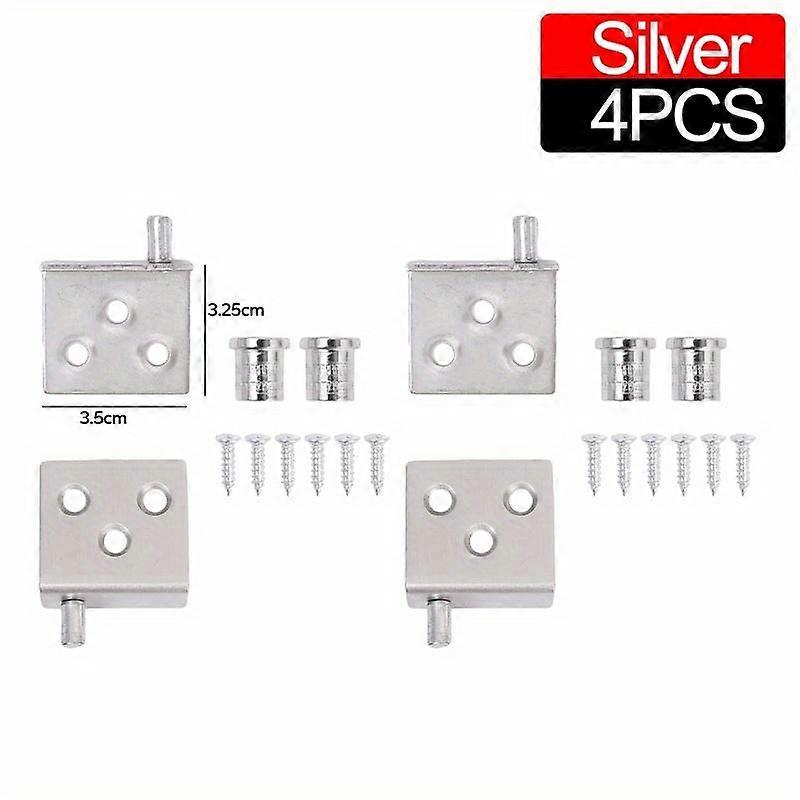 4Pcs Concealed Hinges Invisible Cabinet Up and Down Door Pivot CT Corner Codes for Wood Panel Cupboard Display Support Bracket