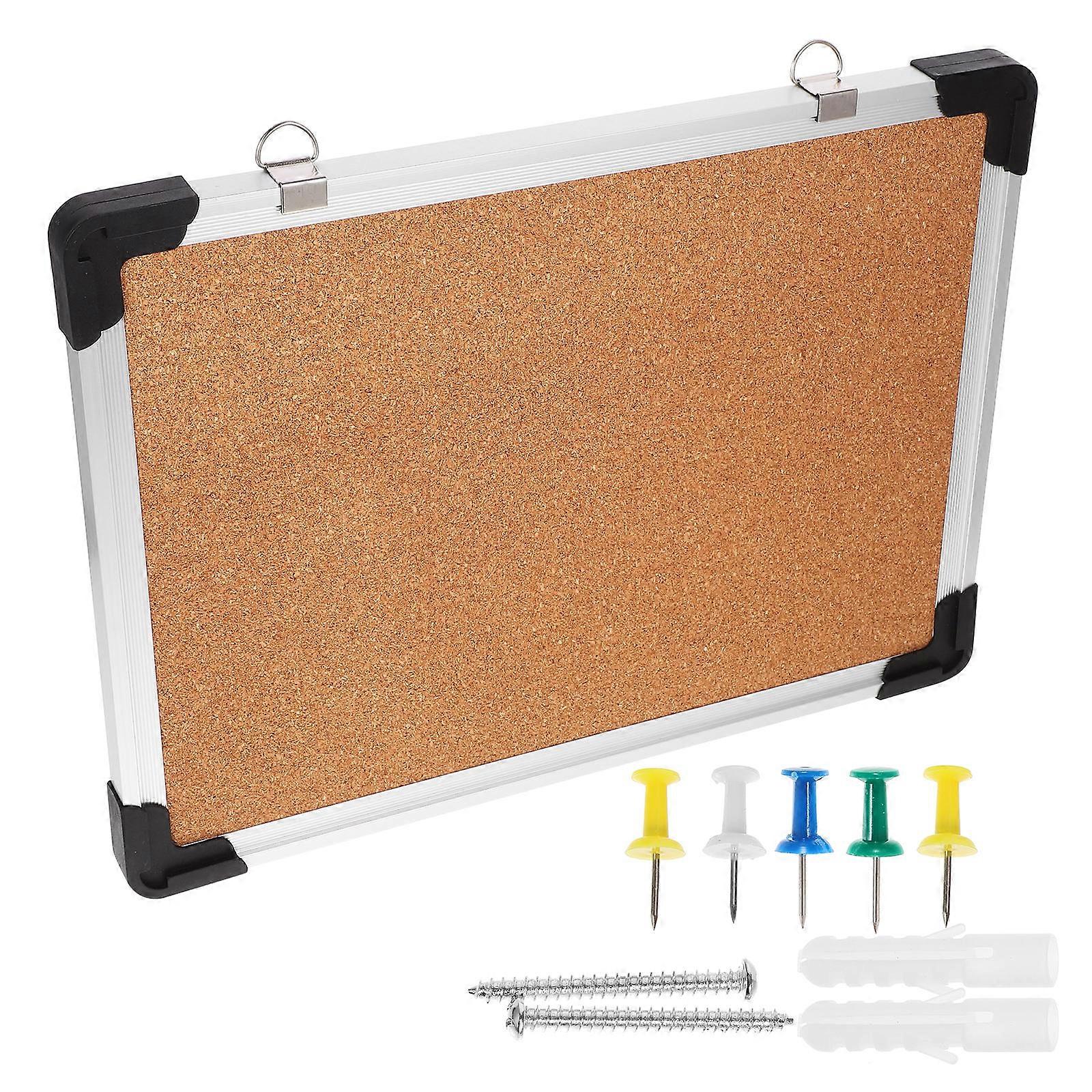 Cork Board Notice Board for Office Use with Rectangular Shape for Displaying Messages and Securing Documents 1 Set