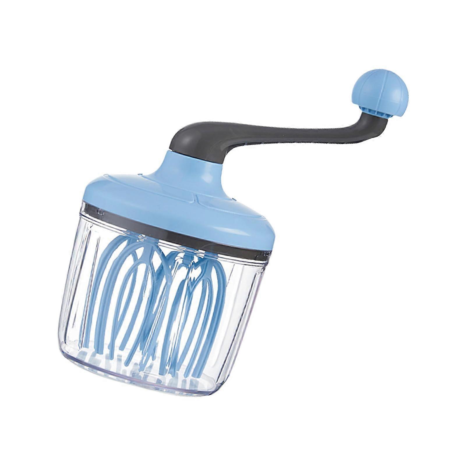 Egg Beater Hand Crank Whisk with Ergonomic Grip for Efficient Baking and Cooking Blue