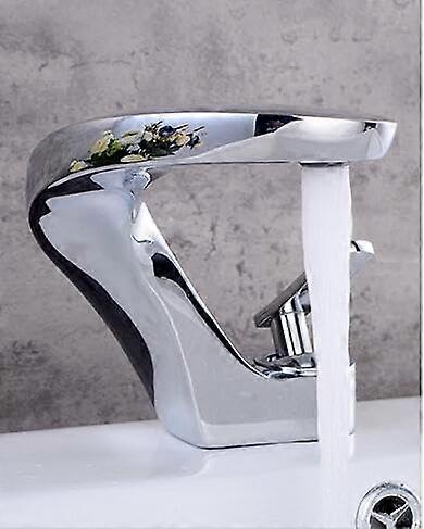 Bathroom Faucet Waterfall Sink Tap Solid Brass Lead Hot and Cold Basin Mixer RustResistant Ref:1686