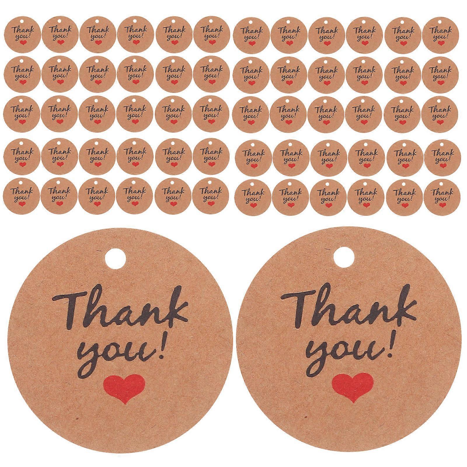 Hanging Tags Without String for Decoration 100Pcs Kraft Paper Round Tags
