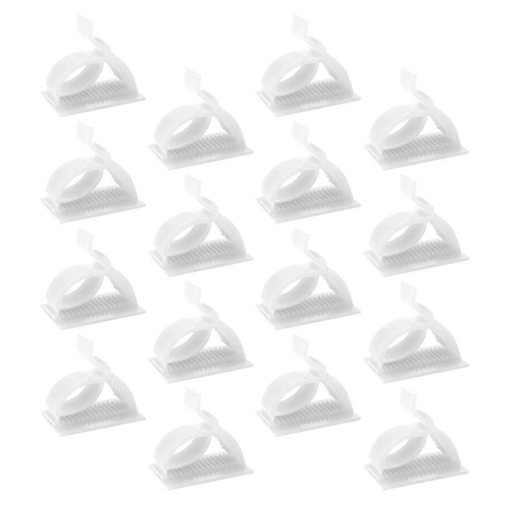 White Plastic Desktop Cable Management Clip for Self-Adhesive Holders 120Pcs