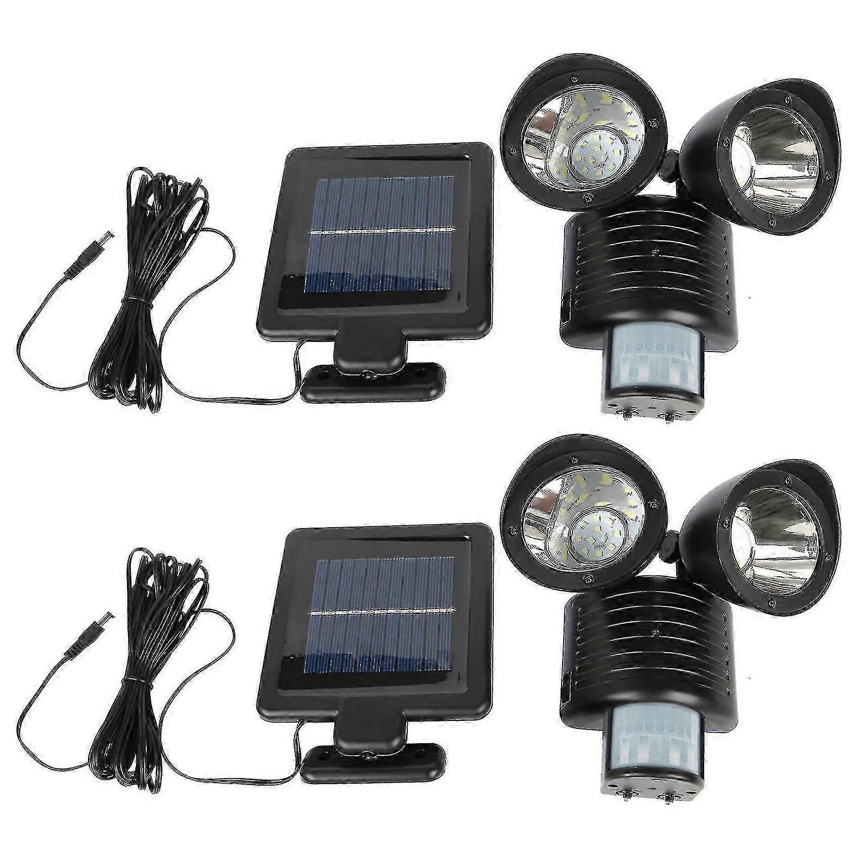 2x 22 Led Dual Security Detector Solar Spotlight Motion Sensor Outdoor Flood Light+comp