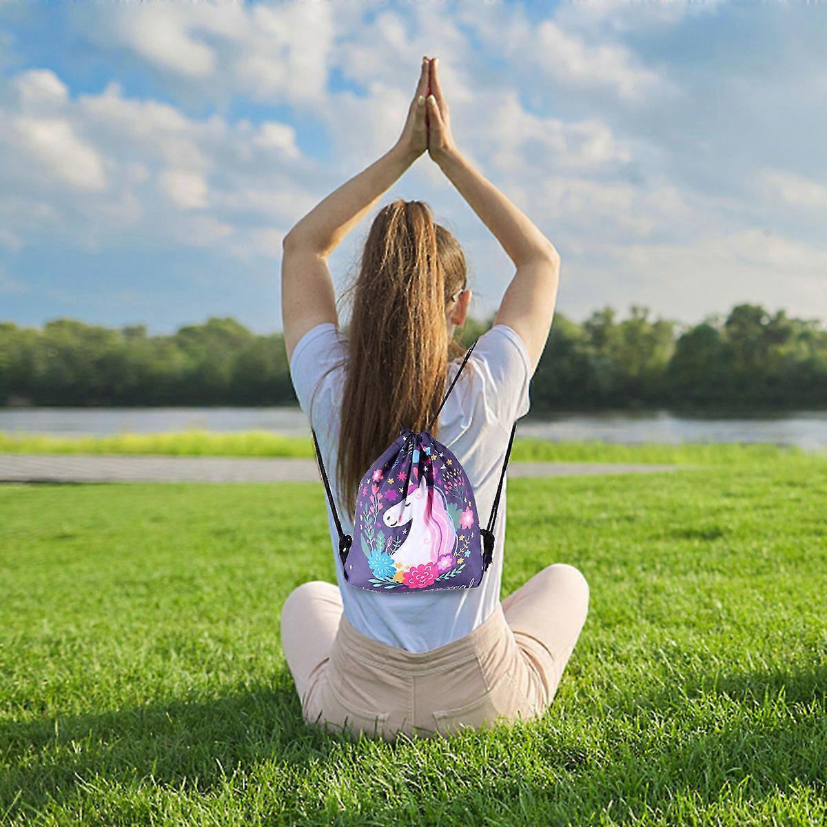 Unicorn Pull String Backpack for Storage Use 1Pcs Polyester Storage Bag