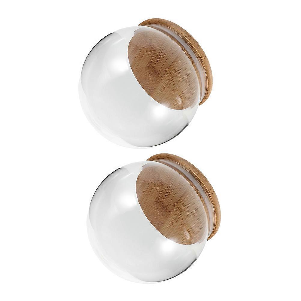 Clear Glass Display Dome Cover for Keepsakes 2Pcs with Base