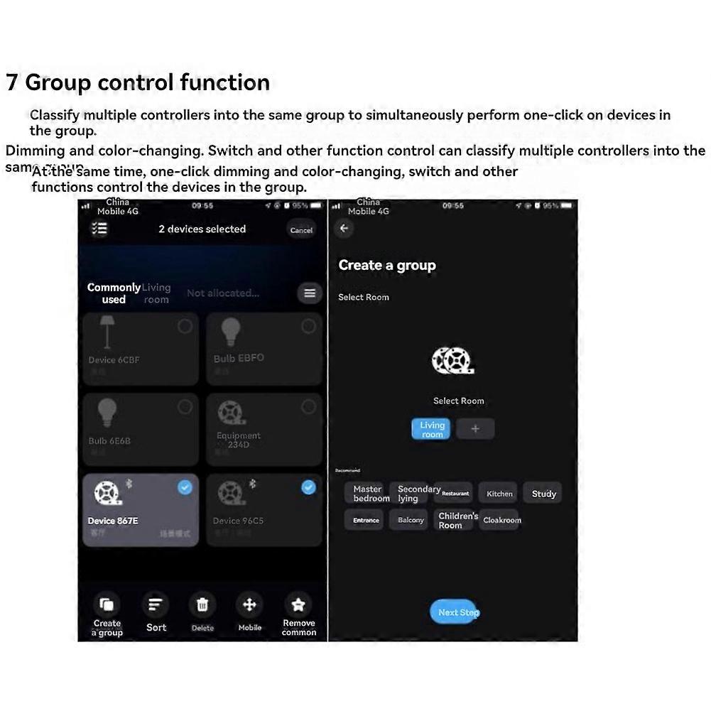 LED Controller 44 Keys Bluetooth Voice-Activated Intelligent Dimming Color Temperature Strip Light Controller B