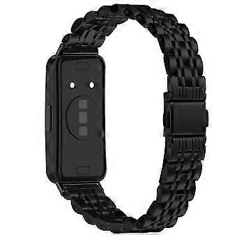 Watch Band For Huawei Band 10/9/8 ,Slim 7-Bead Stainless Steel Strap