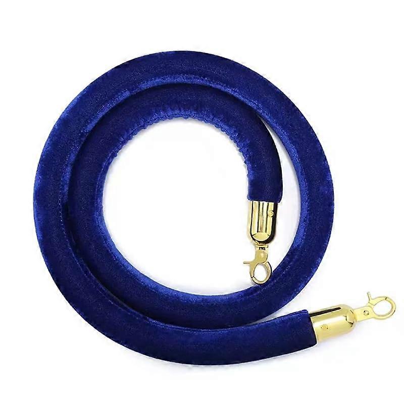 Velvet Stanchion Rope with Hooks Blue 5m Elegant Crowd Control Barrier for Queue Management