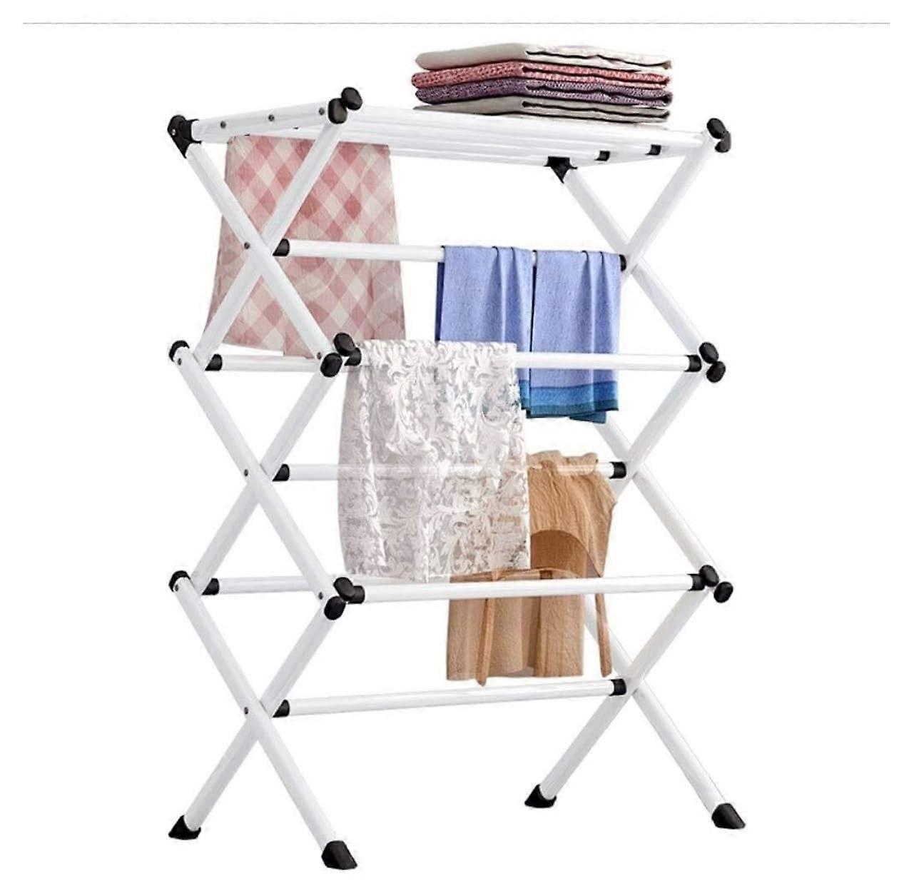 Clothes Drying Rack Foldable Metal Laundry Rack for Indoor and Outdoor SpaceSaving Use