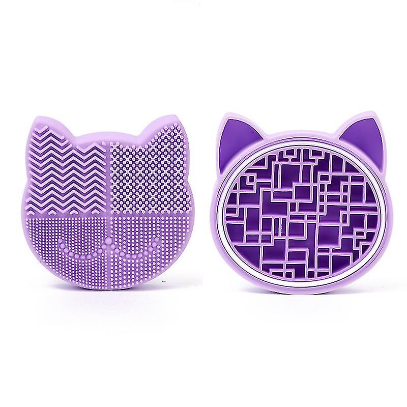 Silicon Makeup Brush Cleaning Mat With Brush Drying Holder Brush Cleaner Mat Portable Bear