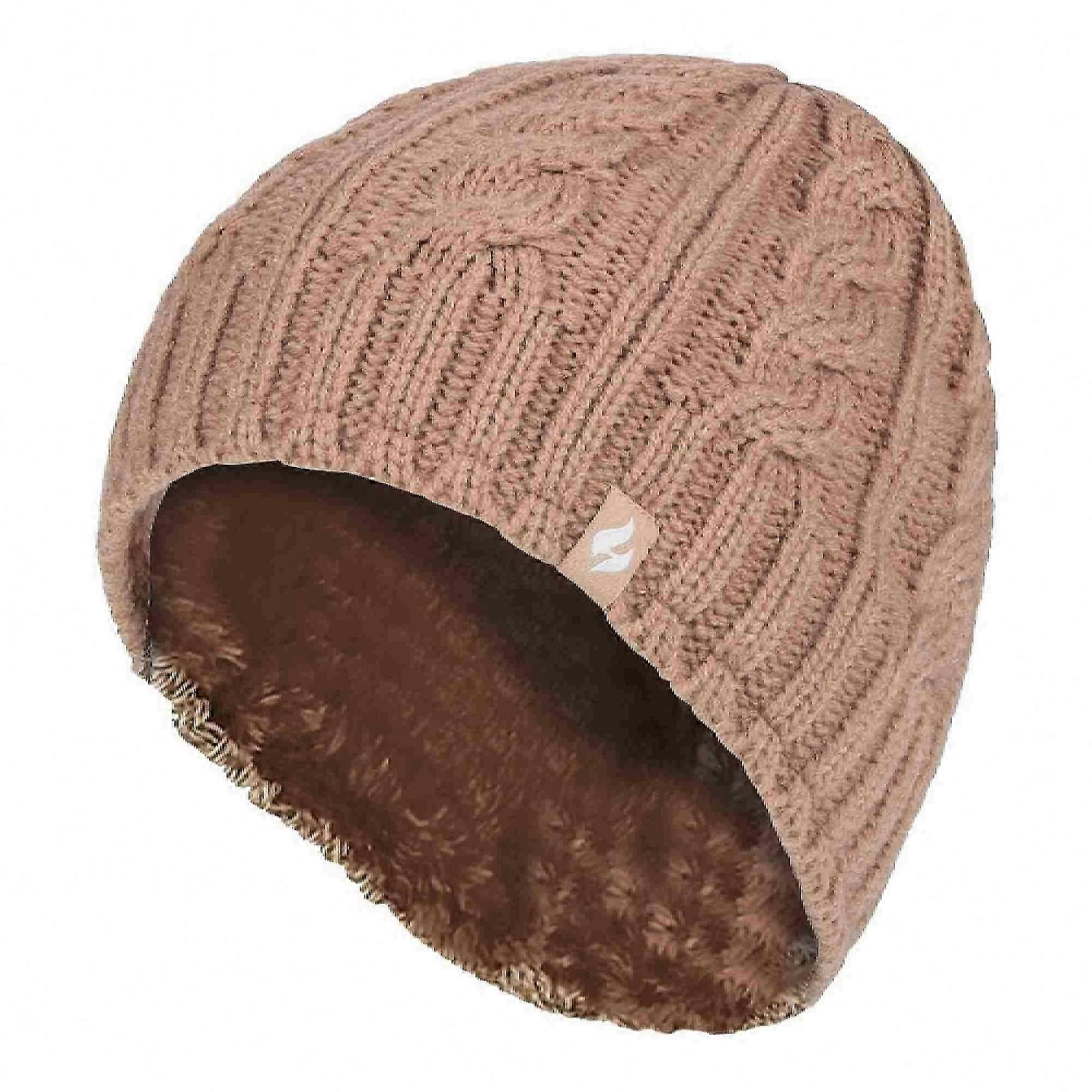 Thermal Cable Knit Winter Hat for Women