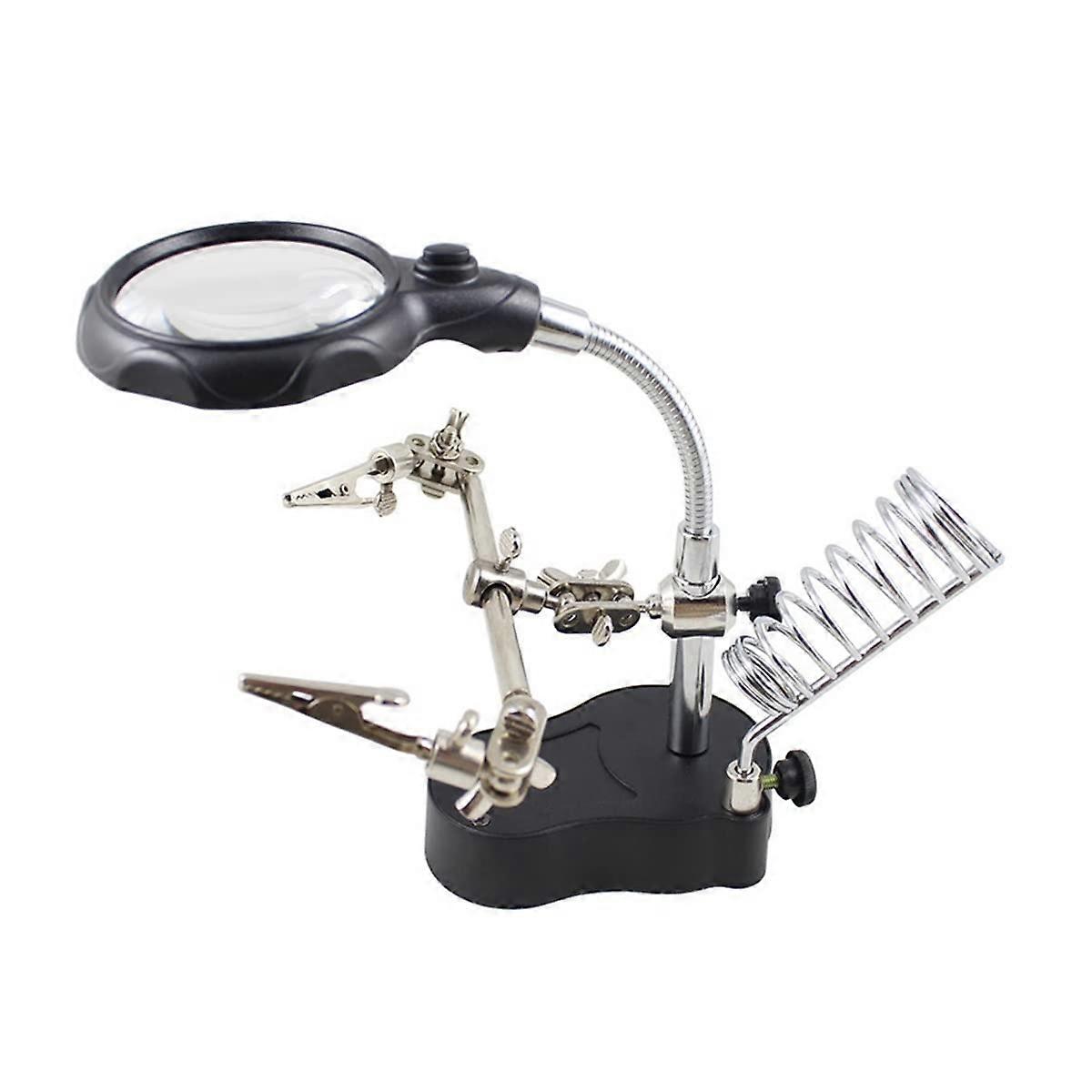 LED Magnifying Lamp with Clamp for Electronics  and Soldering, Adjustable Hands Tool