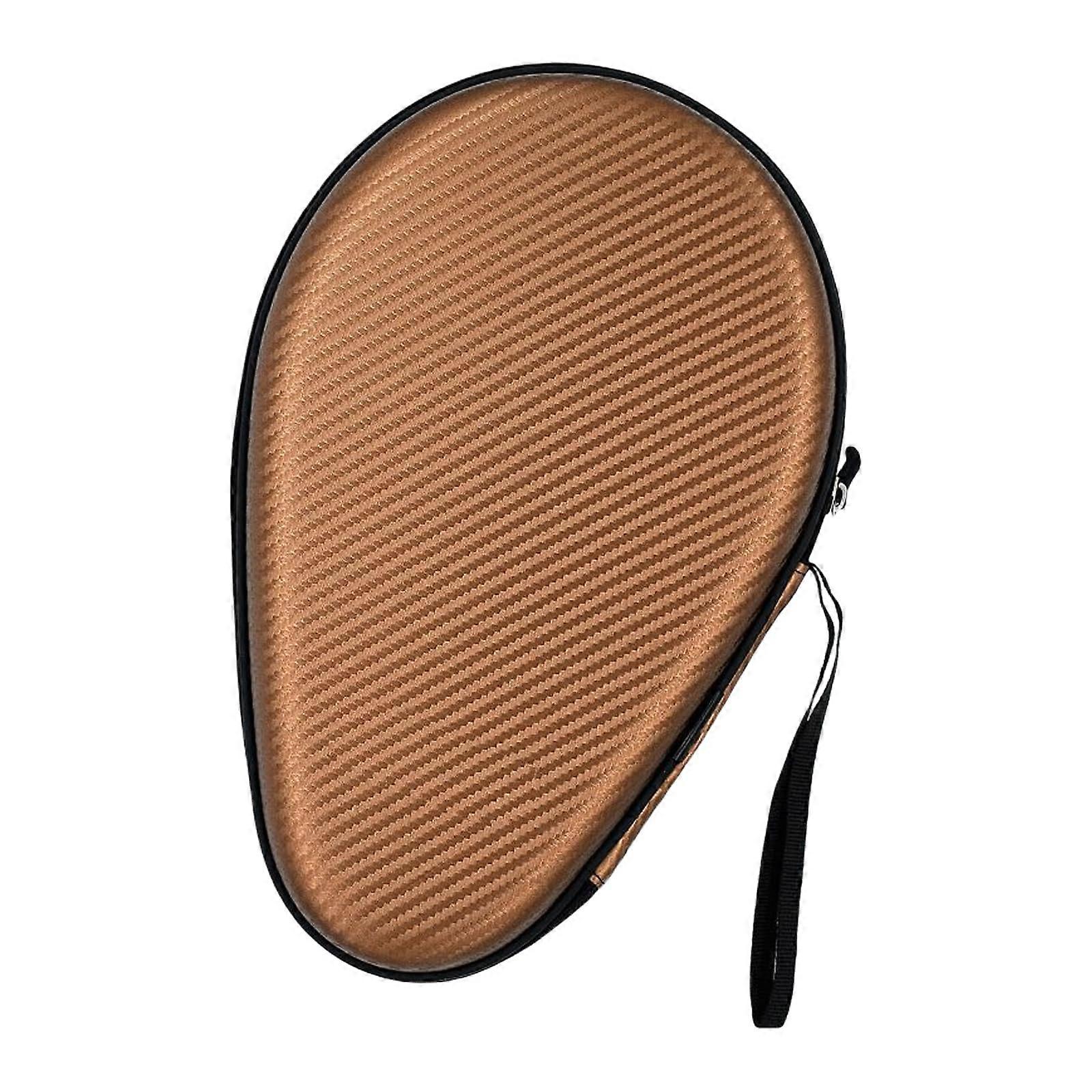 Waterproof Table Tennis Racket Case with Shock Absorption and Secure Zipper, Khaki