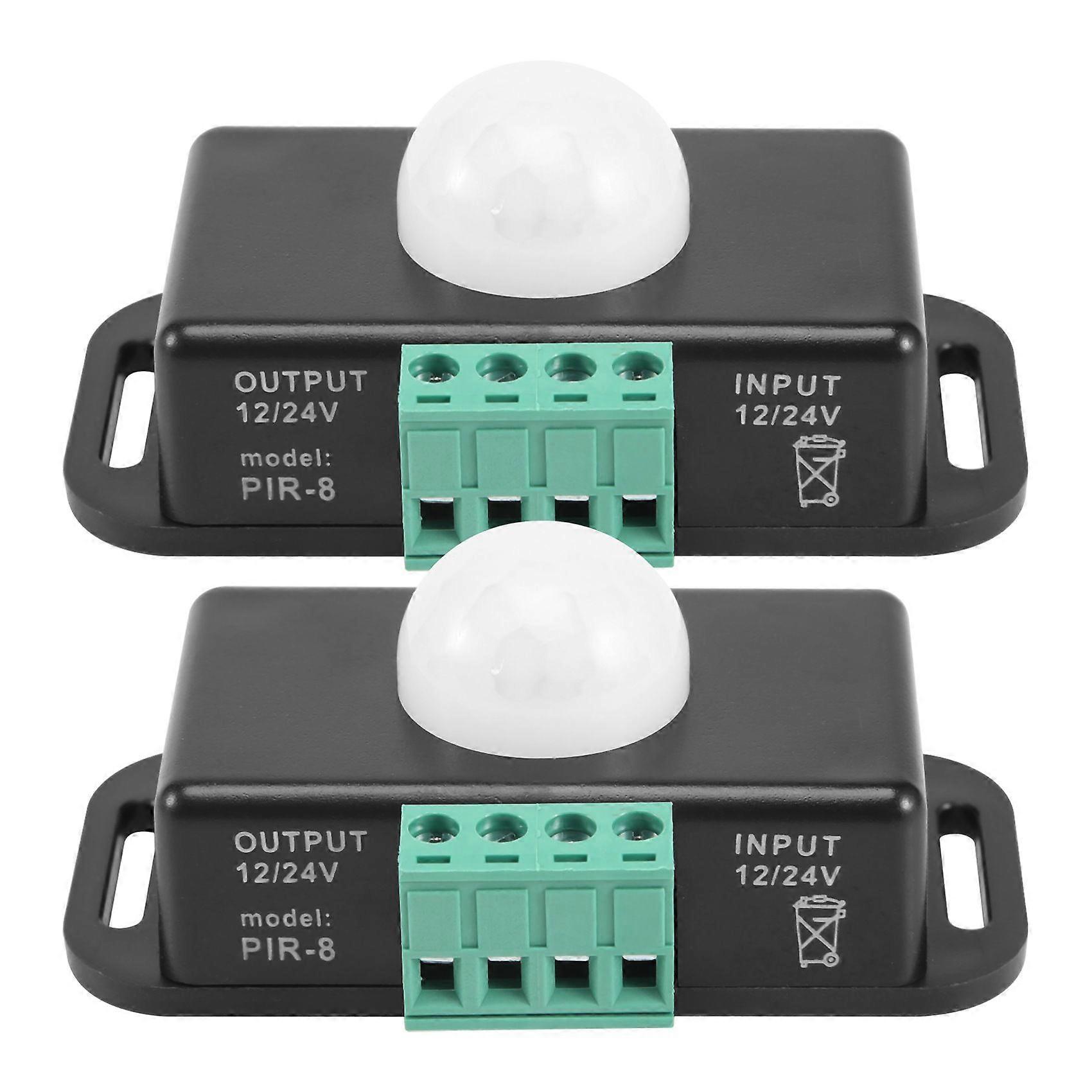 Motion Sensor Switch, 12V 24V PIR Sensor LED for Flexible LED Strips Light, 2 Pack