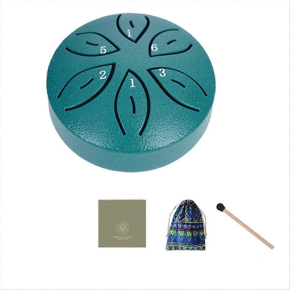 Orff Instruments Crafts Mini Tambor Oco 3 Polegadas 6 Tom Verde Escuro