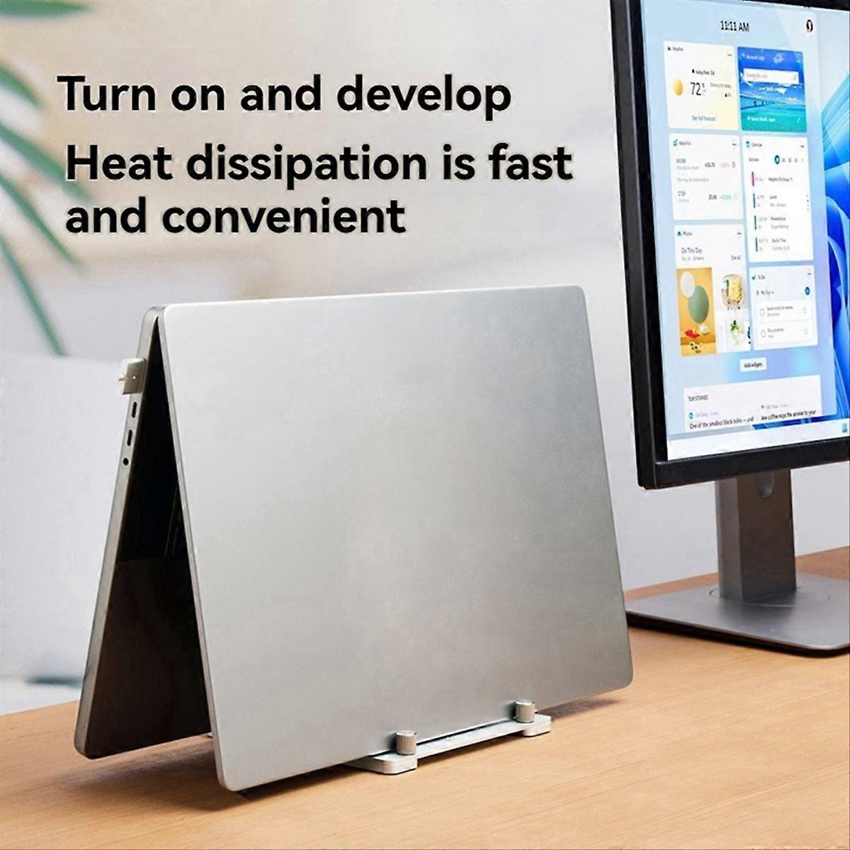 Vertical Desktop Holder Bracket Adjustable Double Clip Laptop Stand A