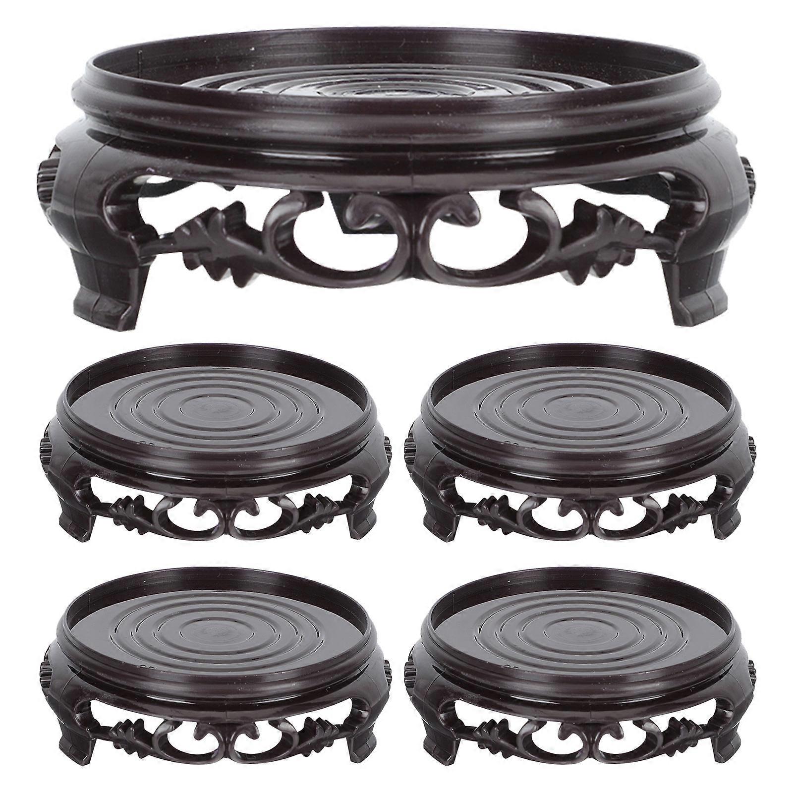 Flowerpot Base Plastic Storage Base for Decor 10Pcs Black Decorative Holders