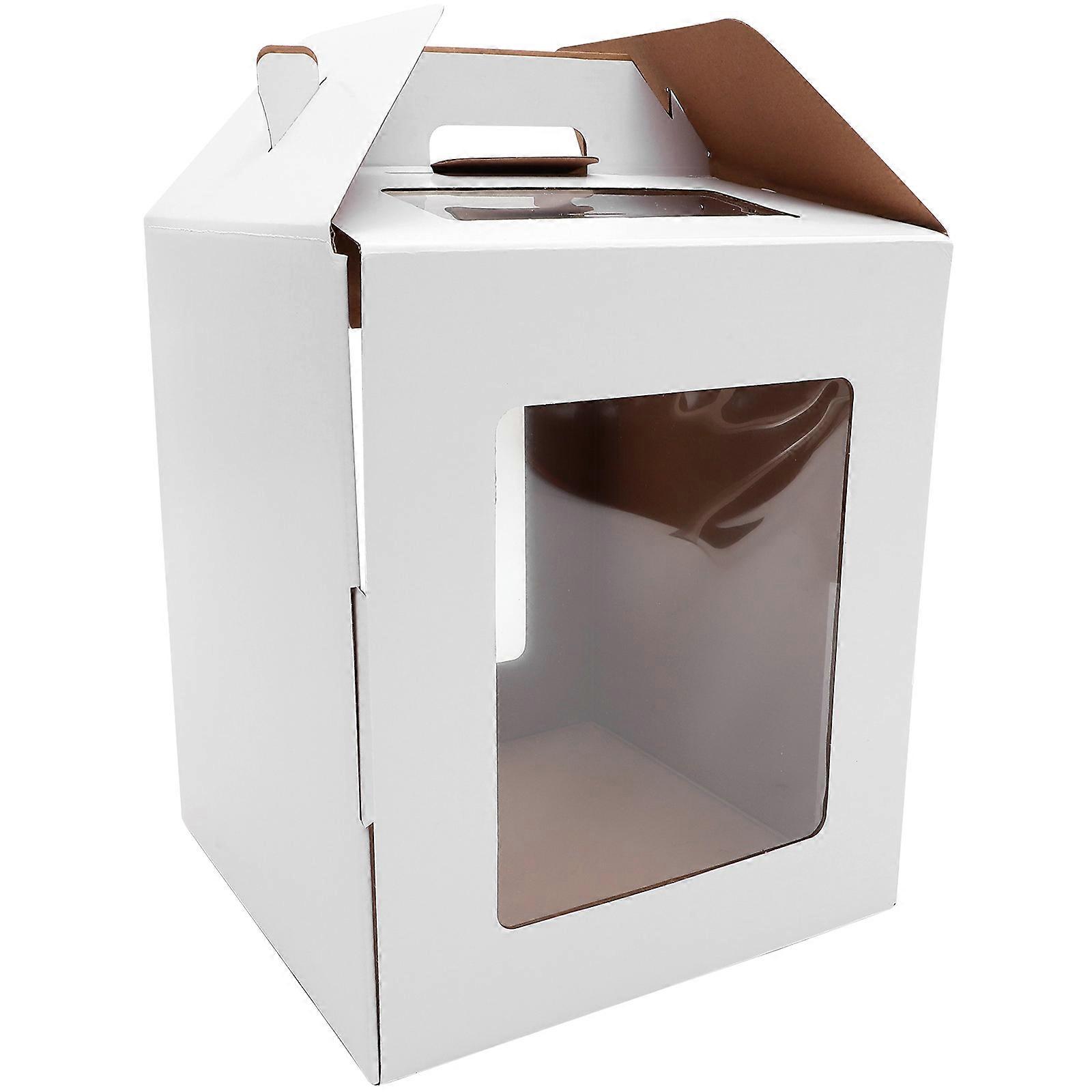 Egg Cake Box for Storage White Paper Cake Container with Window