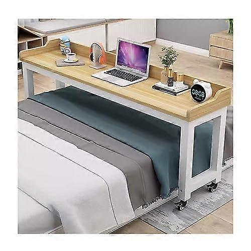 Adjustable Overbed Table with Lockable Wheels, Height Adjustable Rolling Laptop Desk with Removable