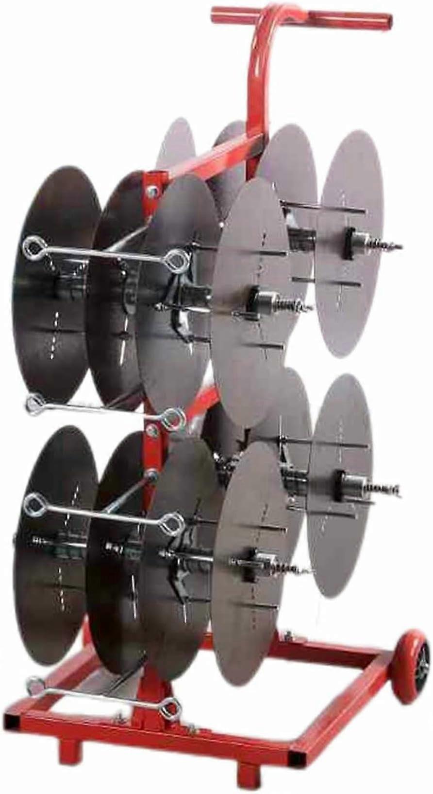 Heavy Duty Wire Spool Rack with Wheels, Adjustable MultiSpool Cable Caddy for Job Sites