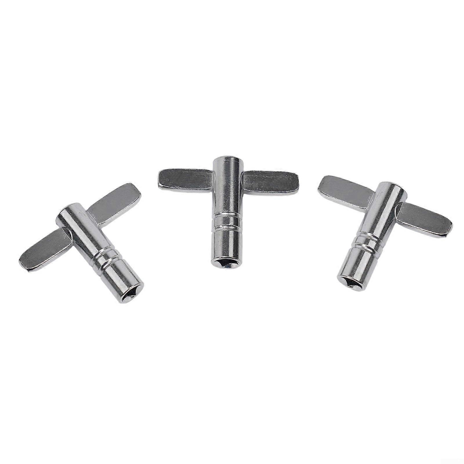 4 Pcs Chrome Plated Drum Tuning Key Set with Square Wrench for Quick Precision Tuning