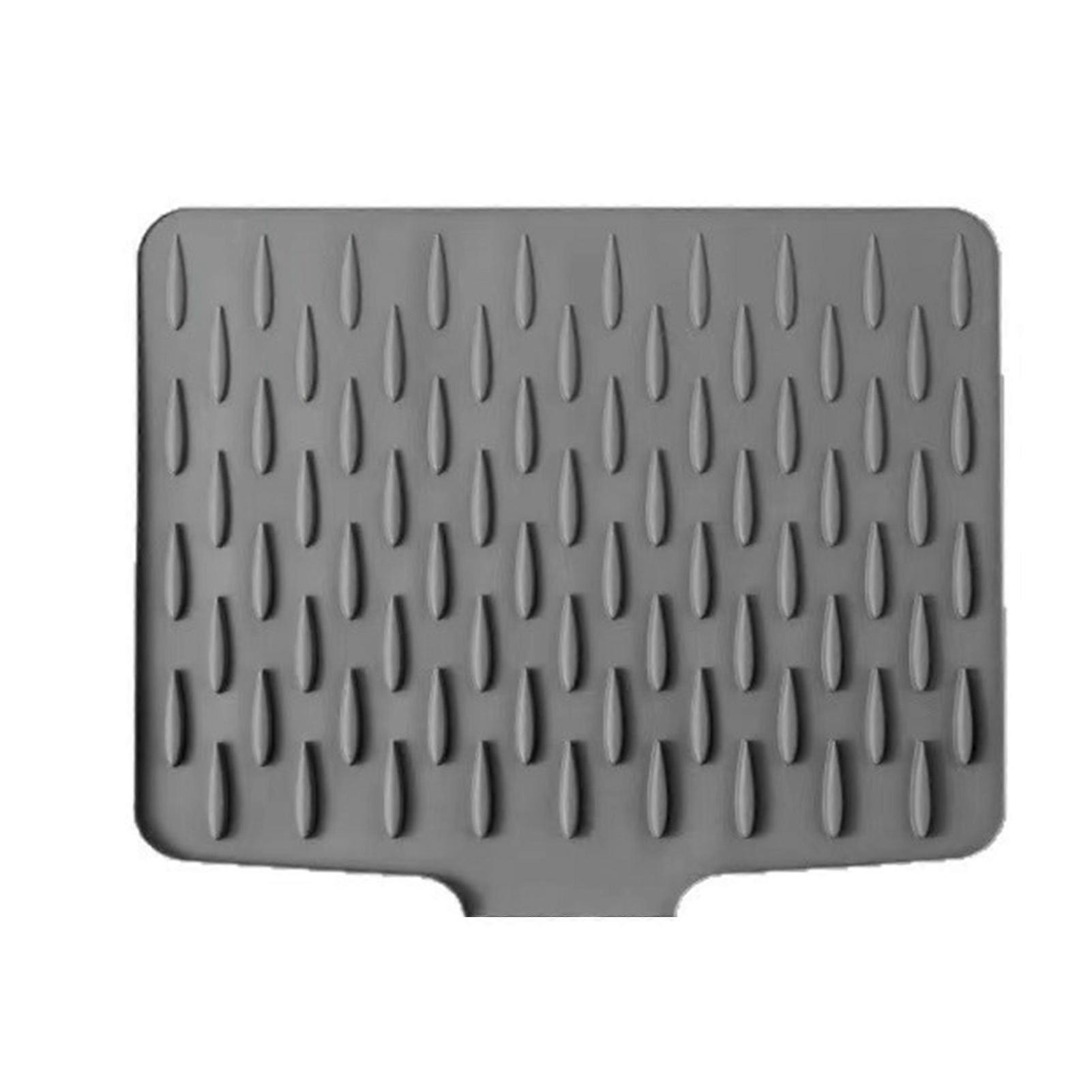 Space-Saving Dish Drainer with Silicone Slope Mat for Kitchen