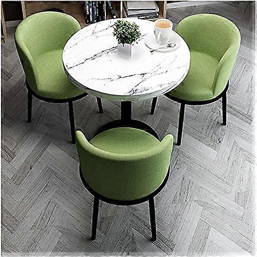 Round Dining Table Set with Comfortable Leather Seating and Foldable Chairs for Small Spaces