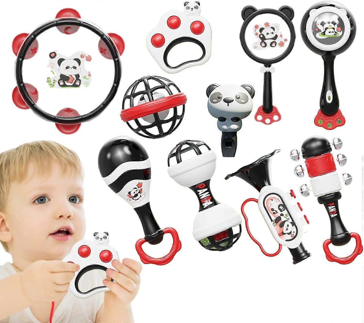 Teething Ring Rattle Panda Catch and Shake Educational