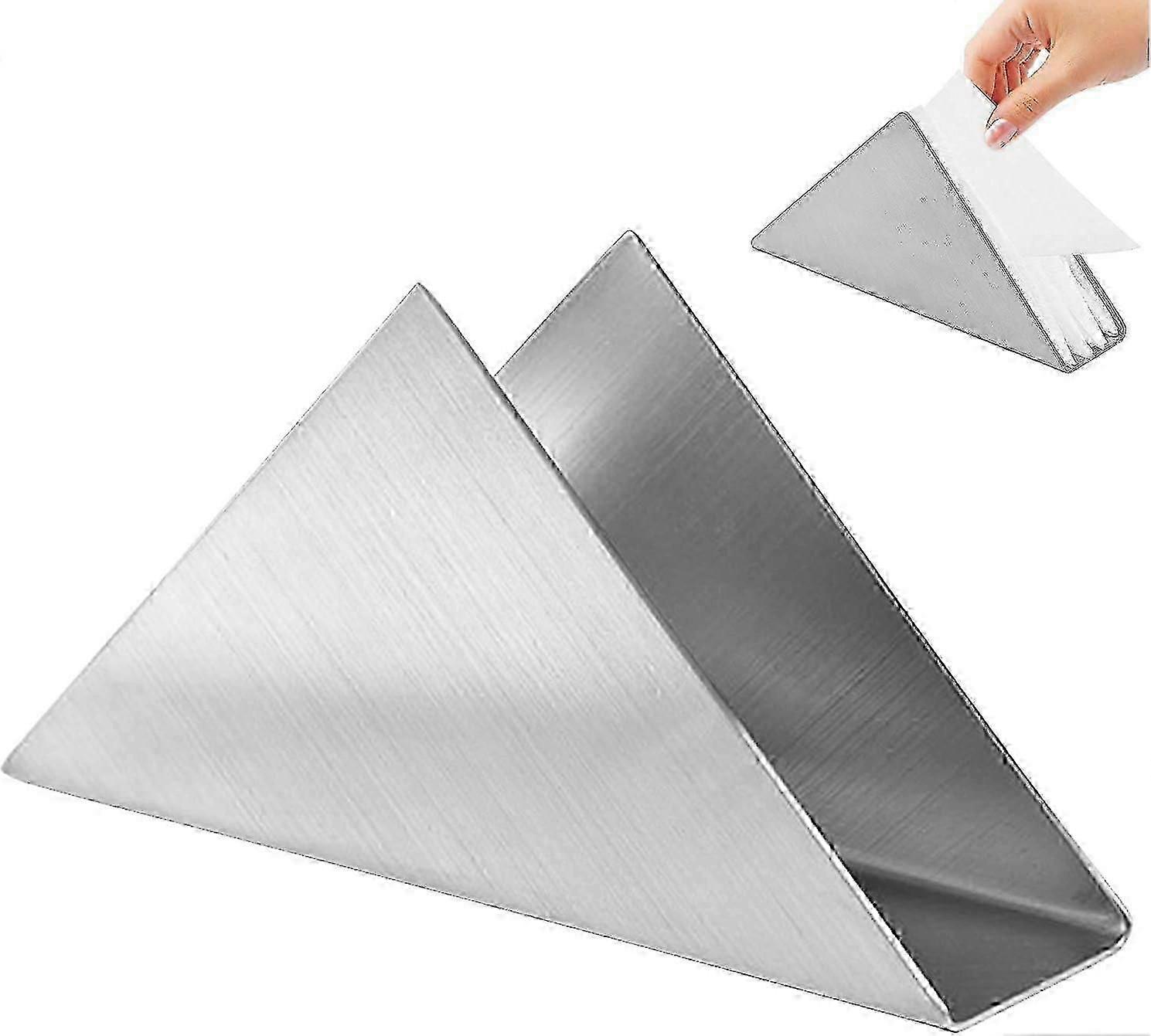 Freestanding Silver Triangular Napkin Holder, 17 x 4.5 cm Kitchen Dining Table Decor Accessory