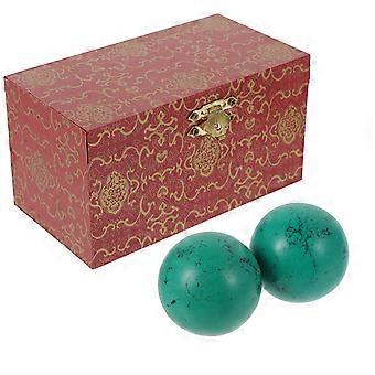 Green Turquoise Balls for Hand Massage and Muscle Training 2Pcs Set