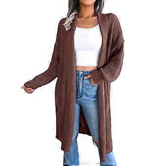 Stylish Long Cardigan Sweater Coat for Women Girls Trendy Fall Fashion Top Clothes Autumn Winter Open Front Knitwear  Pink S