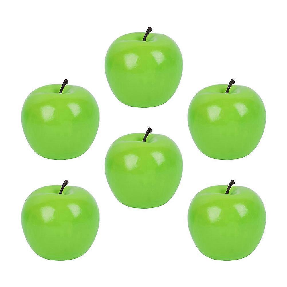 Lifelike Apples Model Green for Decor 6Pcs Simulation Fruit Model