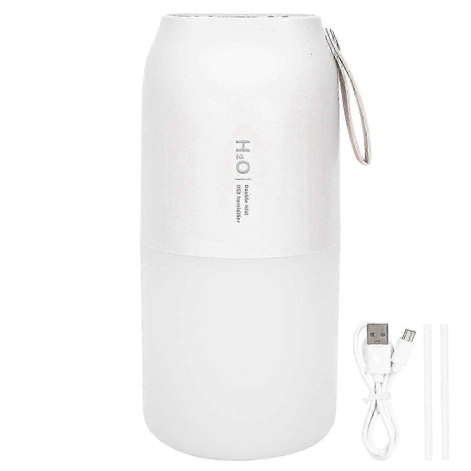 300ml Double Spray Humidifier Diffuser USB Charging Nanometer Atomization 2 Gears Night LightWhite