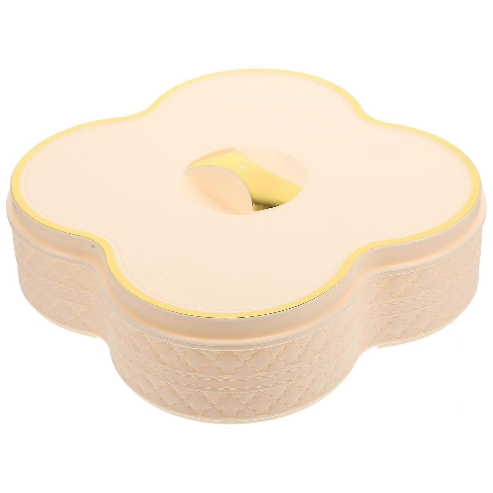 MultiFunction Candy Box Adorable Cookie Box Home Decor Storage Portable Rectangular Beige 1Pcs