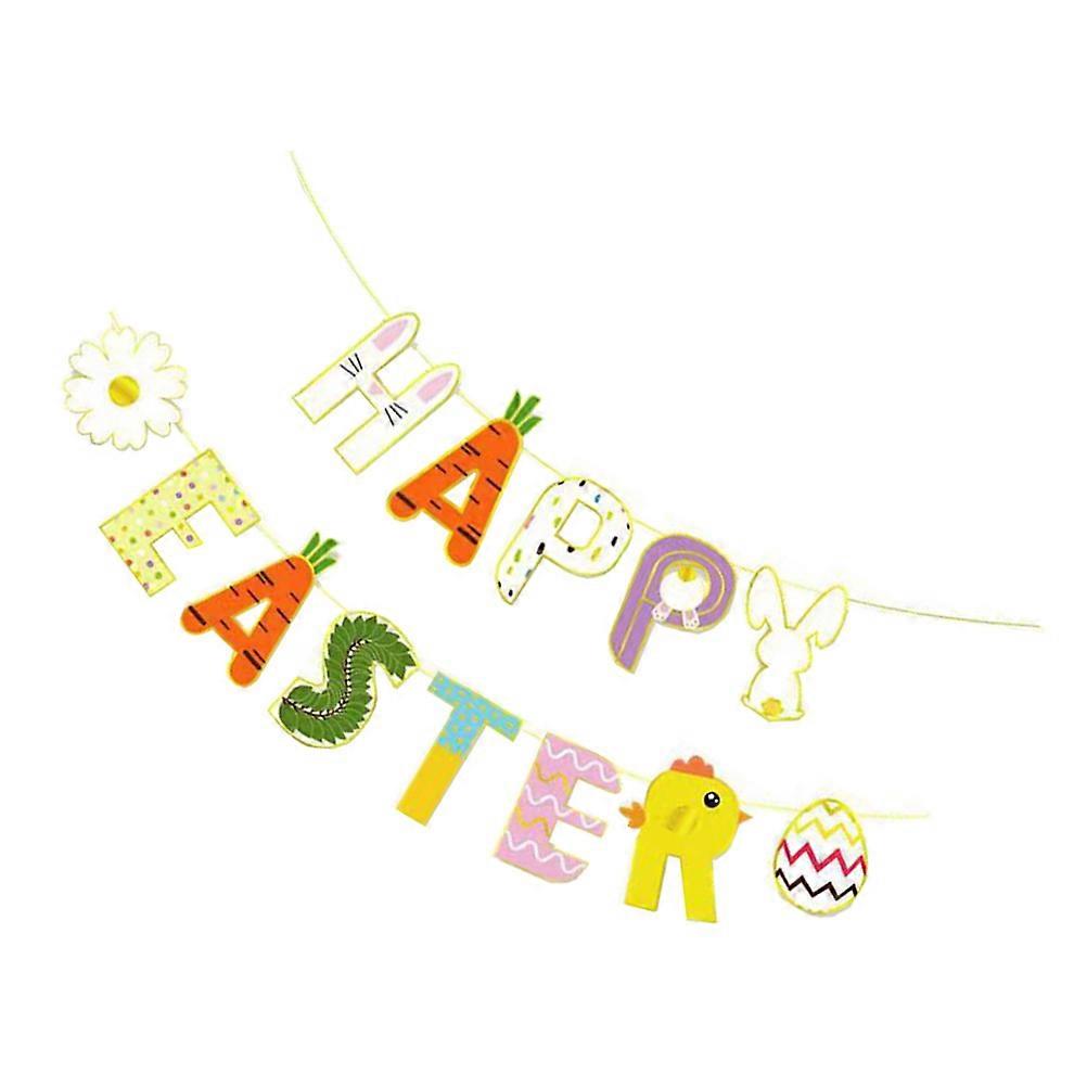 Happy Easter Banner Easter Theme Decorative Banner for Party Use