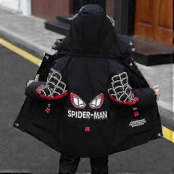 New Winter 2022 Spider-Man Hooded Jacket Kids Winter Warm Coat,l