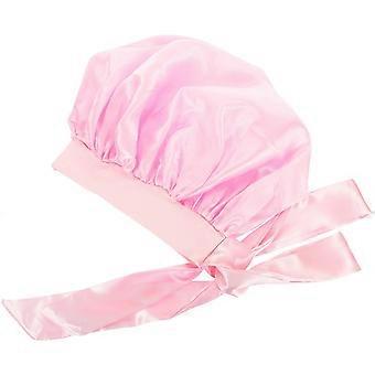 Women Shower Hat Bathing Cap for Sauna Elastic Hair Cap Pink