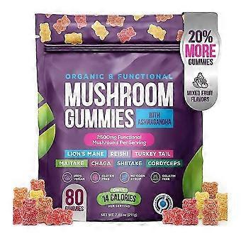 Paddenstoelgummies hydrateren de darmen, vullen voedingsstoffen aan, verbeteren het immuunsysteem, voedingsgels en kauwtabletten, 80 stuks