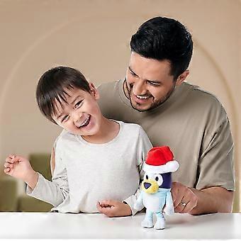 Festive BLUEY Plush Toy Bundle - Bluey & Bingo with Santa Hats - 28cm Christmas Decoration & Gift