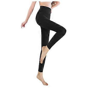 Compression Tights Women Pantyhose Stockings High Waist Solid Color Closed Toe Support Hose Tights Z03 Black & fast xm
