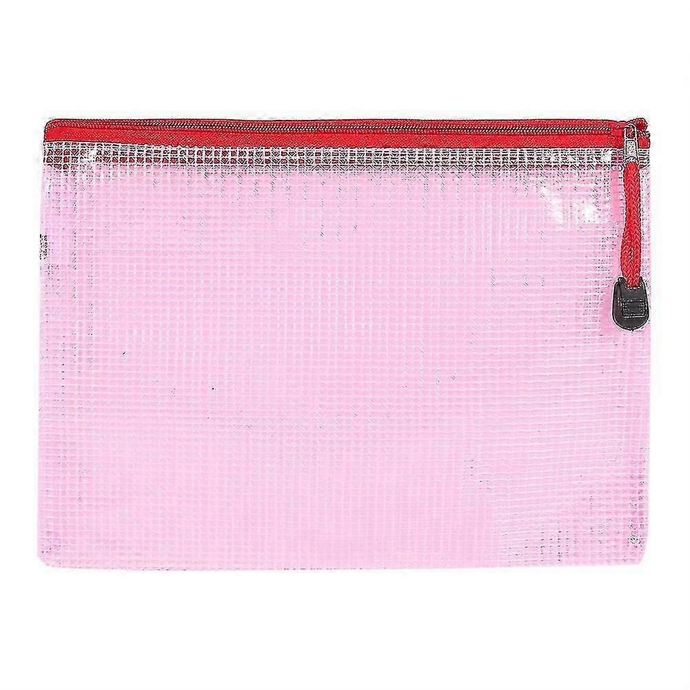 A5 Plastic Zipper Bags Zip File Storage Document Folder Protective Folder(red)
