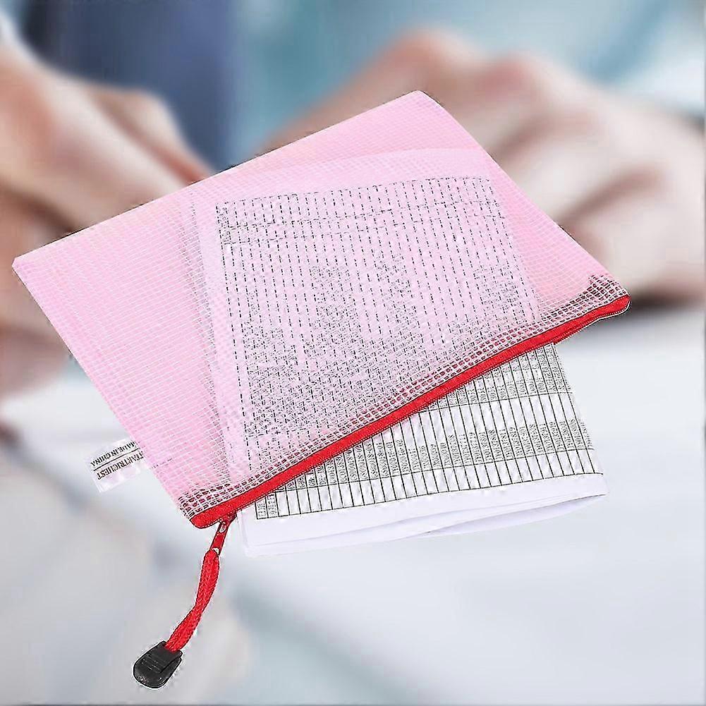 A5 Plastic Zipper Bags Zip File Storage Document Folder Protective Folder(red)