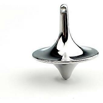 Silver Accurate Spinning Top,Portable Precision Metal Spinner Top Premium Exquisite Perfect Balance Desktop Gyro Vintage Totem Zinc Alloy Prop