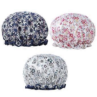 Bathing Cap Waterproof Shower Caps for Hair Protection 6Pcs Double-Layer Design